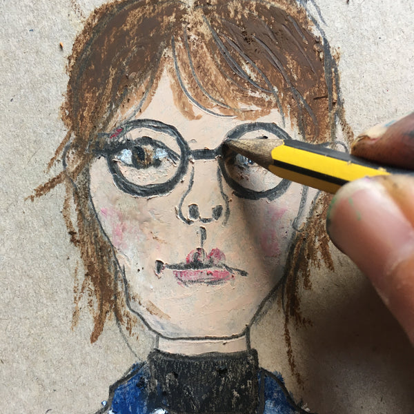 Scribble and Sketch Online (No. 6) Oil Pastel Portraits