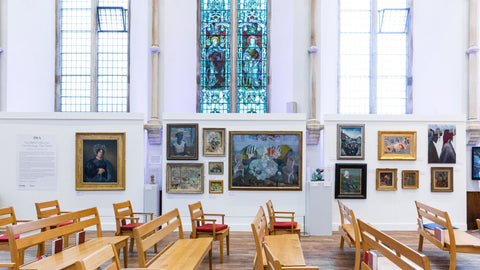Installation view of 'The RWA Collection - Our Heritage, Our Future' at the Victoria Methodist Church, 2021