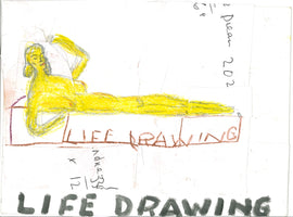080	Life Drawing, Yellow - Rose Wylie RA