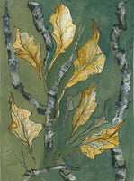 156 Study of Fallen Leaves & Birch Twigs - Lesley Jones