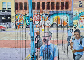 420, Ros Cuthbert RWA- Melt (Felix Braun with the Paintsmiths' 2016 Stokes Croft Mural)