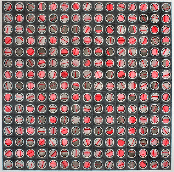 Split Red Circle Grid