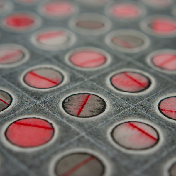 Split Red Circle Grid