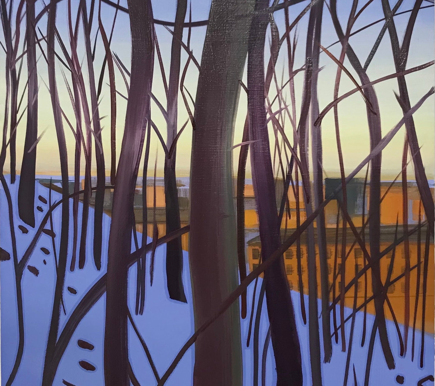 Oil Painting: Winter Trees