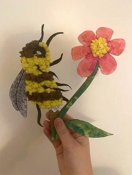 Make Your Own Bee and Flower Stick Puppets