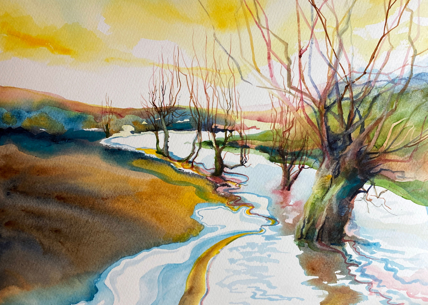 Semi Abstract Watercolour Landscapes