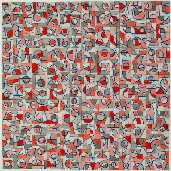 Split Red Circle Grid