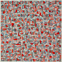 Split Red Circle Grid