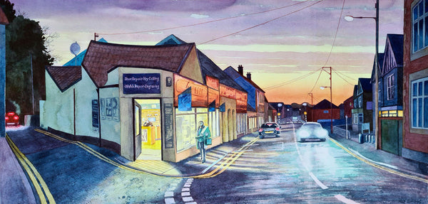 418, Ros Cuthbert RWA- Going Home (Woodborough Road Winscombe, 5pm late November 2022)