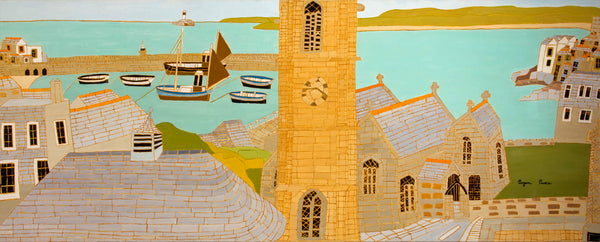Bryan Pearce, The Harbour and St Ia’s Church, St Ives, 1967